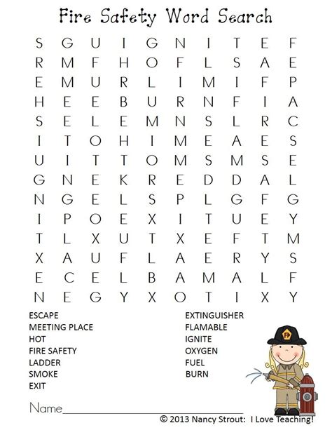Fire Safety A Primary Packet Fire Safety Word Search And Safety