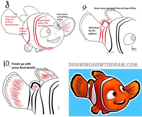 How To Draw Nemo From Disneys Finding Nemo With Easy Step By Step
