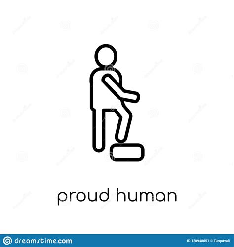 Proud Human Icon Trendy Modern Flat Linear Vector Proud Human I Stock
