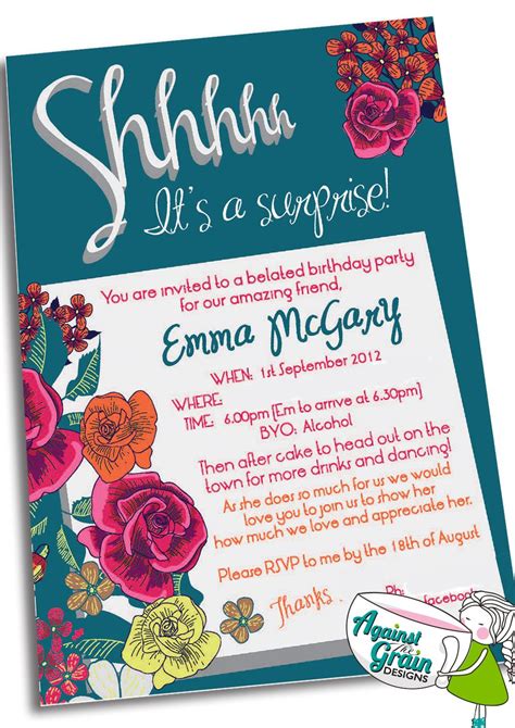 Surprise Birthday Invitation (for web and print) | Surprise birthday