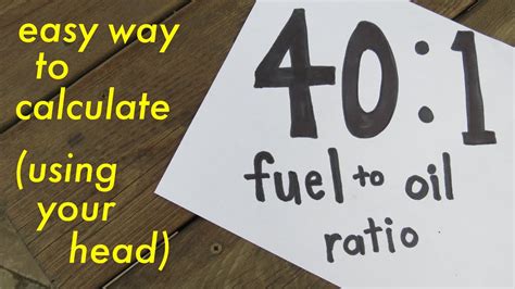 If you are unsure 40:1 is a middle range 2 stroke fuel ratio. 40:1 Fuel to oil ratio easy way to calculate - YouTube