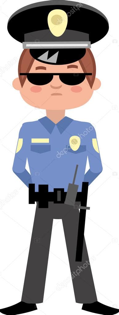 Cp De Dibujos Animados Hombre Plano Oficial De La Policía — Archivo