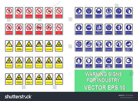 54 Types Industrial Safety Signs Be Stock Vector Royalty Free 1761356645 Shutterstock