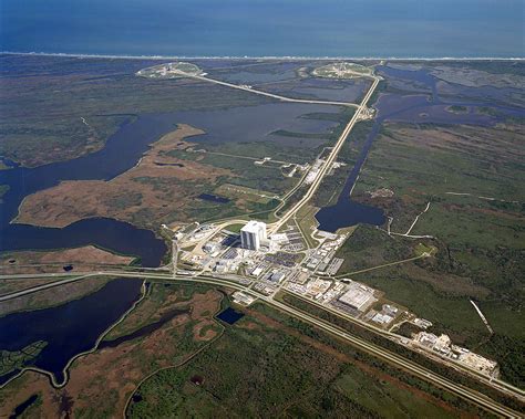 Aerial View Of Launch Complex 39 Including Pads A And B And The Vab