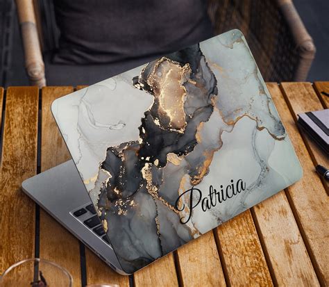 Marble Laptop Skin Sticker Name Notebook Vinyl Decal Dell Hp Etsy