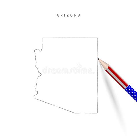 Arizona Sketch Scribble Map Isolated On White Background Hand Drawn