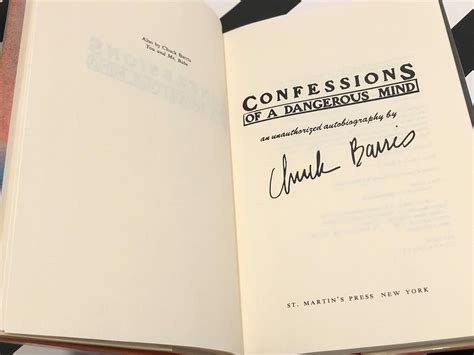Confessions Of A Dangerous Mind By Chuck Barris 1984 First Edition Book