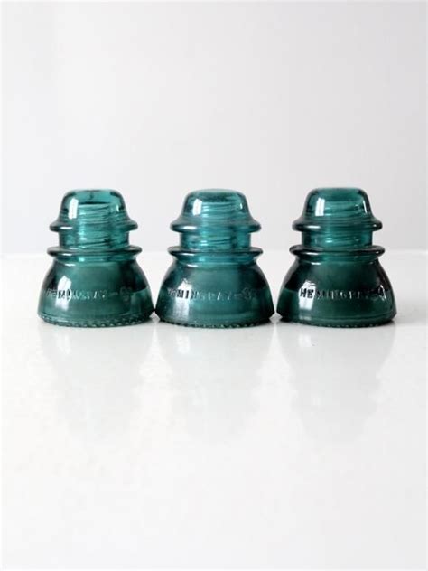 Vintage Hemingray No 42 Glass Insulator Collection Of 3 Etsy Uk