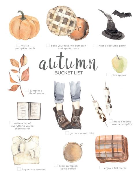 10 Activities To Do This Autumn And Fall Bucket List Printable Nick