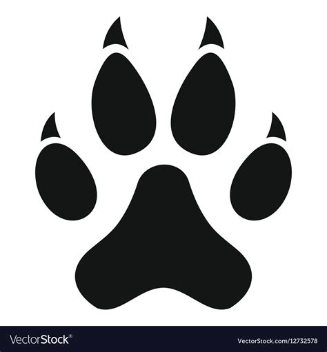 Cat Paw Icon Simple Style Royalty Free Vector Image