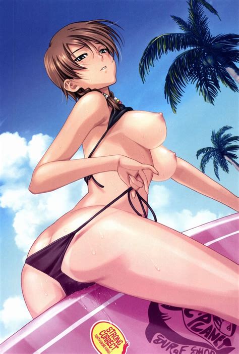 Rule 34 Artist Request Bikini Lift Bikini Pull Bikini Tan Boin Breast Breasts Out Female