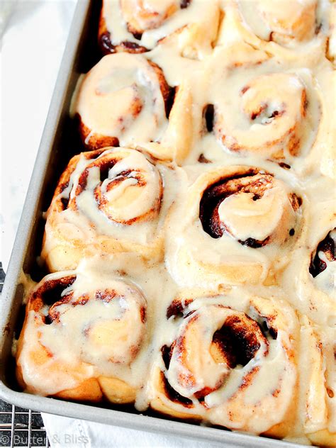 Cinnamon Rolls With Maple Syrup Glaze Butter And Bliss