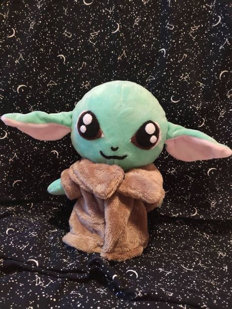 Baby Yoda Stuffed Animal Yoda Plushie Handmade Stuffed Etsy