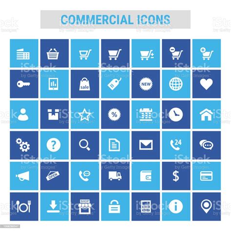 Big Commercial Icon Set Trendy Flat Icons Stock Illustration Download