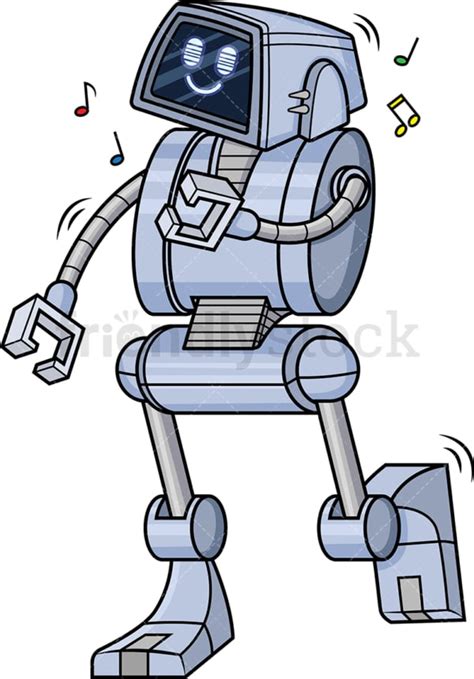 Robot Dancing Cartoon Clipart Vector Friendlystock