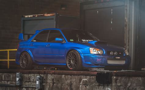 Download Wallpapers Subaru Impreza Wrx Sti 4k Stance Blue Impreza