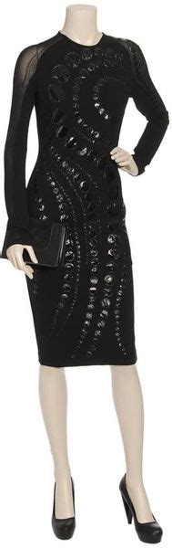 david koma tight fitted long dress in polyester jersey in black lyst