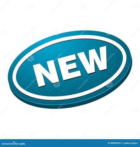 Blue New Button Icon Stock Illustration Illustration Of Graphic 88000369