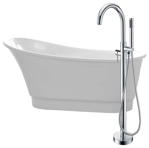 Can acrylic tub be repaired? ANZZI 67" White Acrylic Soaking Bathtub With Polished ...