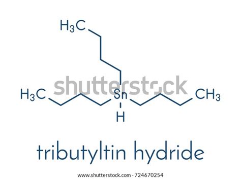 Tributyltin Hydride Molecule Organotin Reagent Used Stock Vector