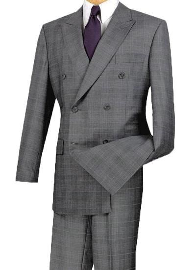 Atrani Collection Regular Fit Windowpane Suit 3 Piece In Gray Suits