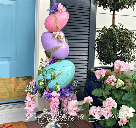 Make An Easter Egg Topiary Celebrate And Decorate Easter Porch Decor Diy Easter Decorations