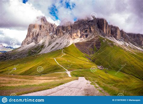 Gorgeous Dolomite Mountains In Italy A Famous Travel Destination Stock