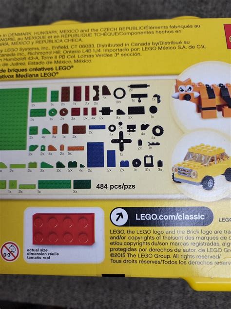 Lego Classic Medium Creative Bricks Kids 484 Piece Building Box Set