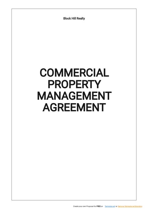 Free Property Management Agreement In Microsoft Word Doc Templates 8