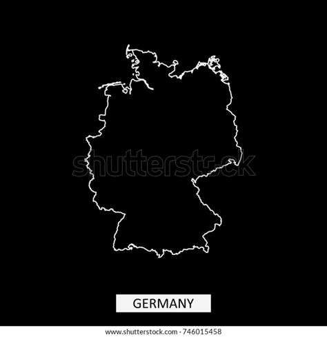 Germany Map Vector Outline Illustration Black Stock Vector Royalty