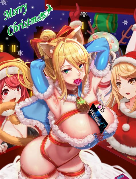 Samus Aran Metroid Nintendo Absurdres Highres Blonde Hair Breasts Christmas Large