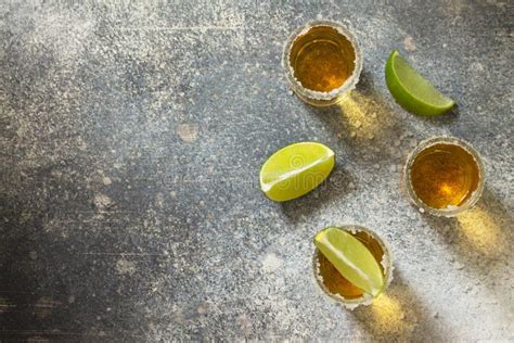 Gold Tequila Mexican Gold Tequila Shot With Lime And Salt Stock Image Image Of Celebration