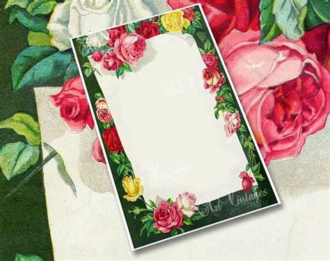Collage Frame Love Letter Vintage Style Paper In Roses Instant Etsy