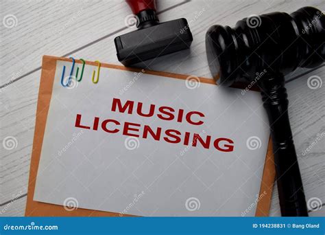 Music Licensing Text With Document Brown Envelope And Stethoscope