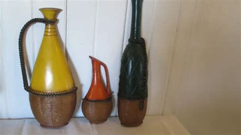 vintage sexton mid century modern metal wall art wine bottles 3 piece mcm 62 11 picclick