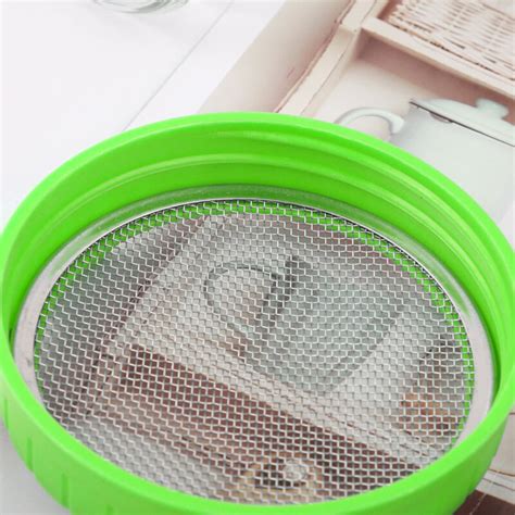 Plastic Wide Mouth Mason Jar Sprouting Lids Covers Mesh Screen Strainer