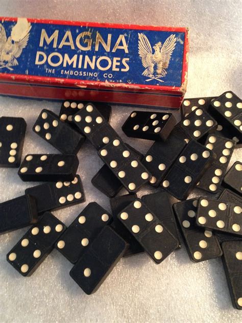 Magna Dominoes The Embossing Co Single Sided Dominoes Wooden Etsy