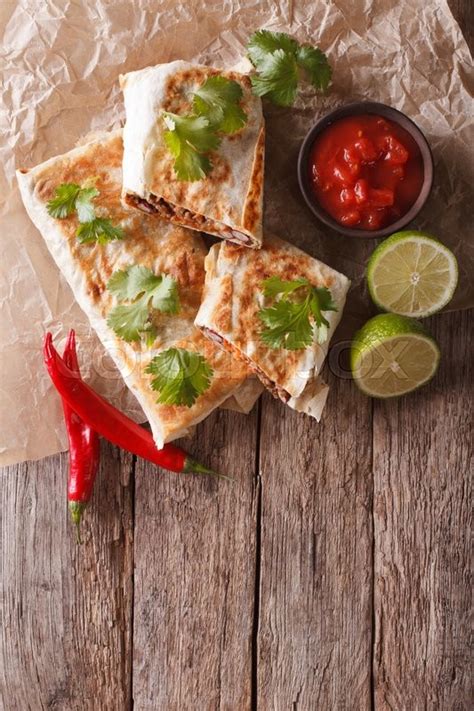 Mexican Spicy Chimichanga With Meat And Stock Photo
