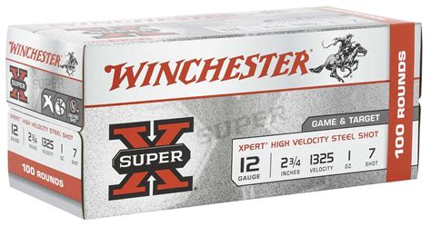 winchester ammo we12gtvp7 super x xpert high velocity 12 gauge 2 75 1 oz 7 shot 100 bx 2 cs