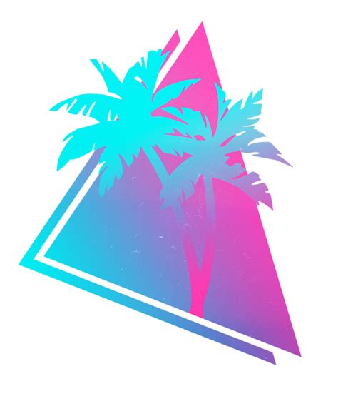 Retro 80s 90s Vaporwave Palm Trees Gift Pink blue design design png image