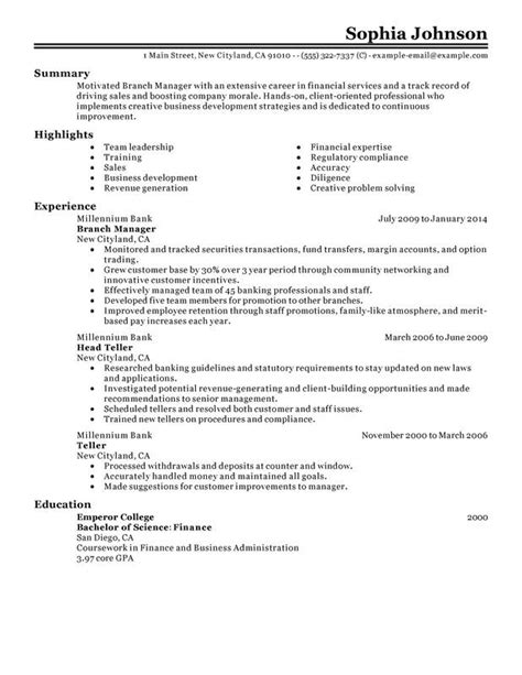 branch manager resume examples created  pros myperfectresume