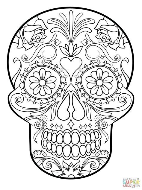 Skulls And Roses Drawing At Getdrawings Free Download