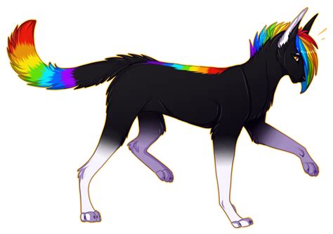 Rainbow Wolf By Shiromis On Deviantart