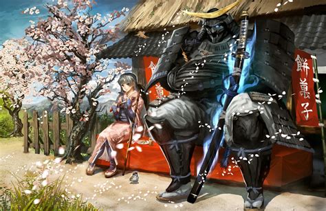 Hd Wallpaper Samurai Armored Girl Kimono 2040