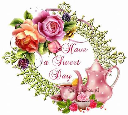 Morning Flowers Wishes Gift Clipart Animated Happy
