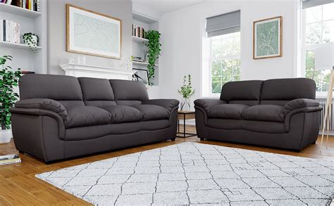 Rochester Charcoal Grey Fabric 32 Seater Sofa Set Furniture Choice