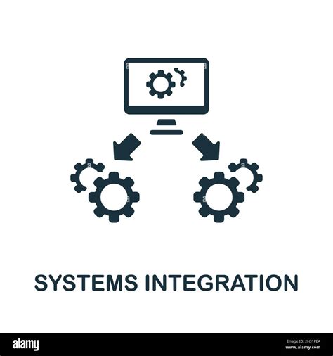 Systems Integration Icon Monochrome Sign From Industry 40 Collection