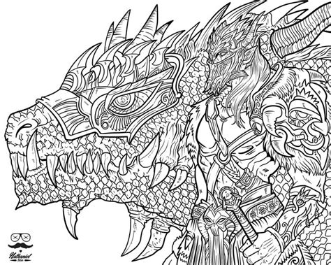 Adult Coloring Book Dragon Life Dragons And Dragon Masters In Fantasy
