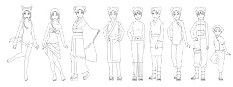 Tenten Outfit Outlines Naruto By Sunakisabakuno On Deviantart