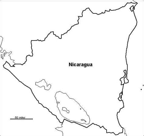 Mapa De Nicaragua Para Colorear Imprimir E Dibujar Coloringonly